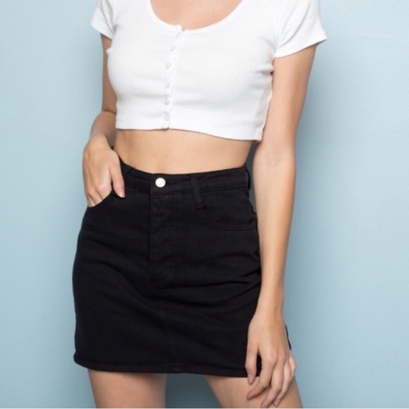 Brandy Melville Y2K Classic Black Denim Skirt - Picture 2 of 7